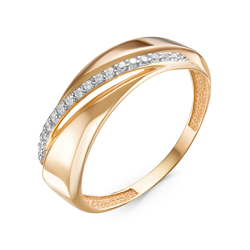 Кольцо, золото, фианит, 117774